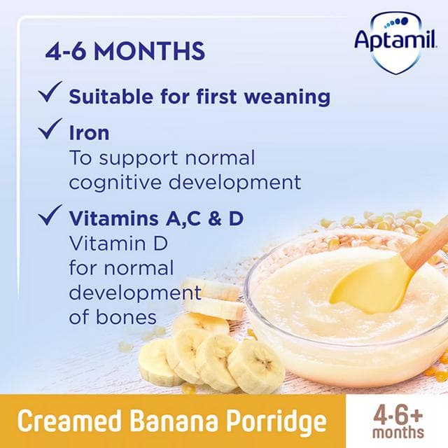 Aptamil Creamed Banana Porridge Baby Cereal 125g - gallery image 2