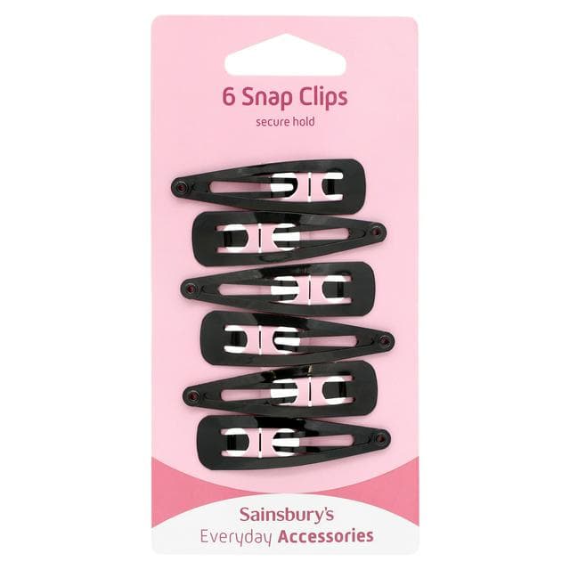 Sainsbury's Snap Clips Black x6 - gallery image 1