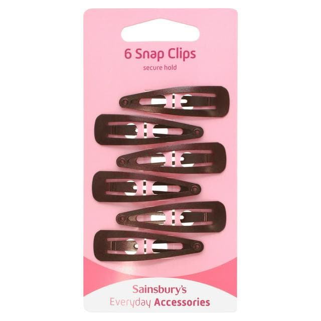 Sainsbury's x 6 Brown Snap On Clips - gallery image 1