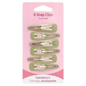 Sainsbury's Snap Clips Gold x6