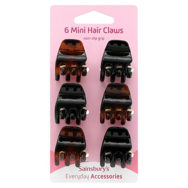 Sainsbury's Mini Grips Black & Tortoiseshell x6 - gallery image 1
