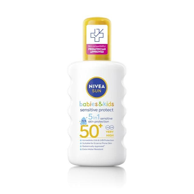 Nivea Sun 200ml Babies & Kids Sensitive Protect Spray SPF 50+ Sun Cream - gallery image 1