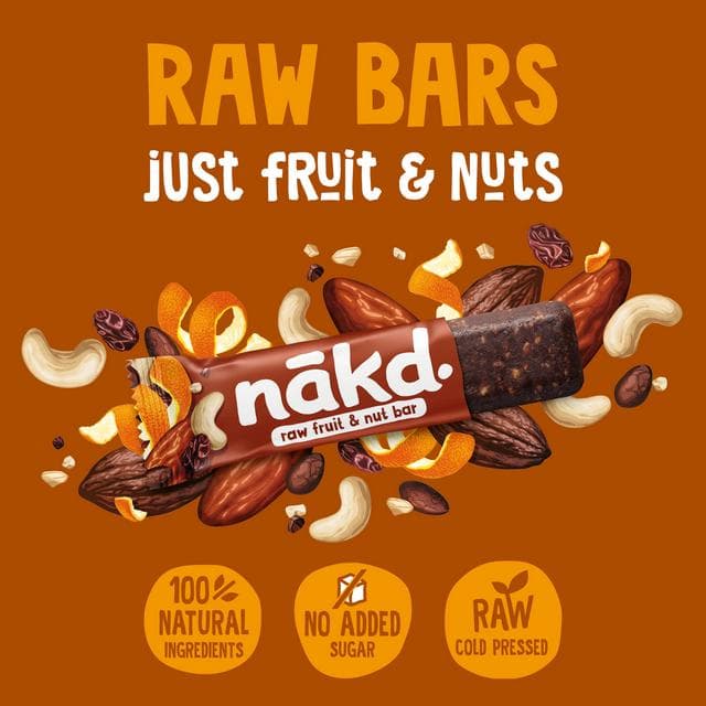 Nakd Cocoa Orange Fruit & Nut Bars 4x35g - gallery image 3
