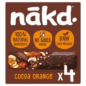 Nakd Cocoa Orange Fruit & Nut Bars 4x35g