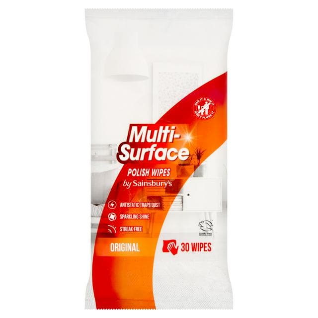 Sainsbury's Multi Surface Polish Wipes x30 - gallery image 1