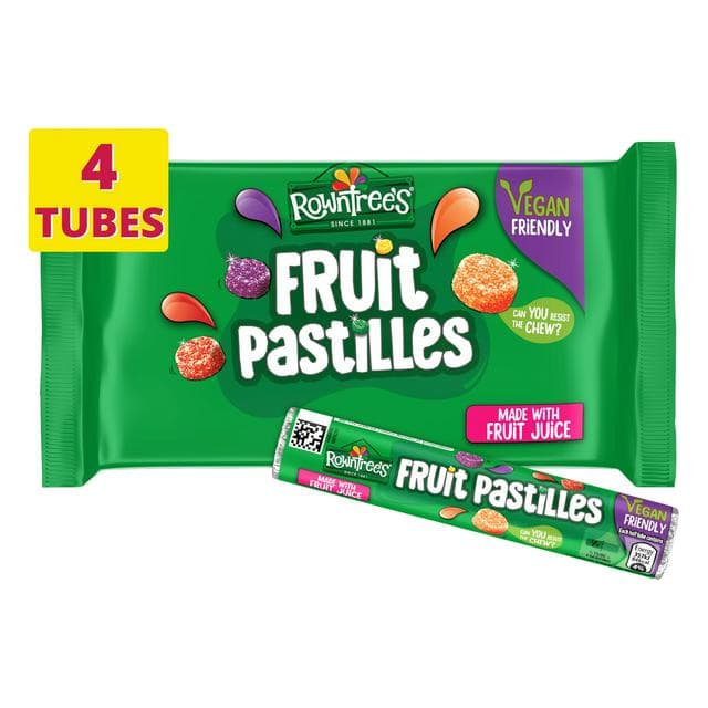 Rowntrees Fruit Pastilles Sweets Tube Multipack 4x41g - gallery image 1