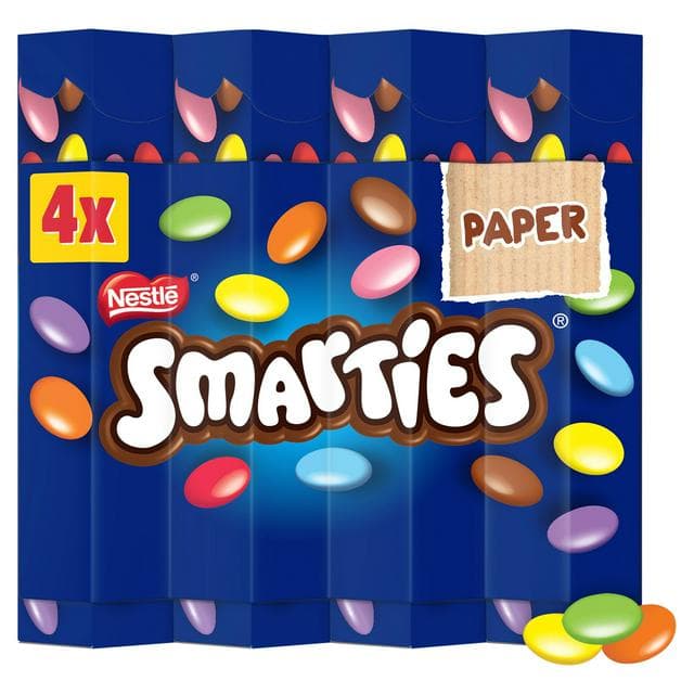 Smarties Milk Chocolate Sweets Tube Multipack x4 38g - gallery image 1