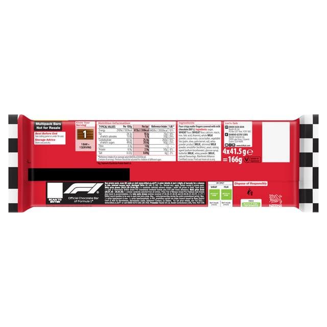 KitKat 4 Finger Milk Chocolate Biscuit Bar Multipack x4 41.5g - gallery image 3