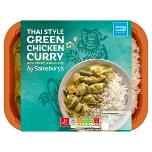 Sainsbury's Thai Green Chicken Curry with Sticky Jasmine Rice Ready Meal for 1 400g
