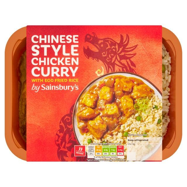 Sainsbury's Chinese Chicken Curry & Rice Ready Meal For 1 400g - gallery image 1