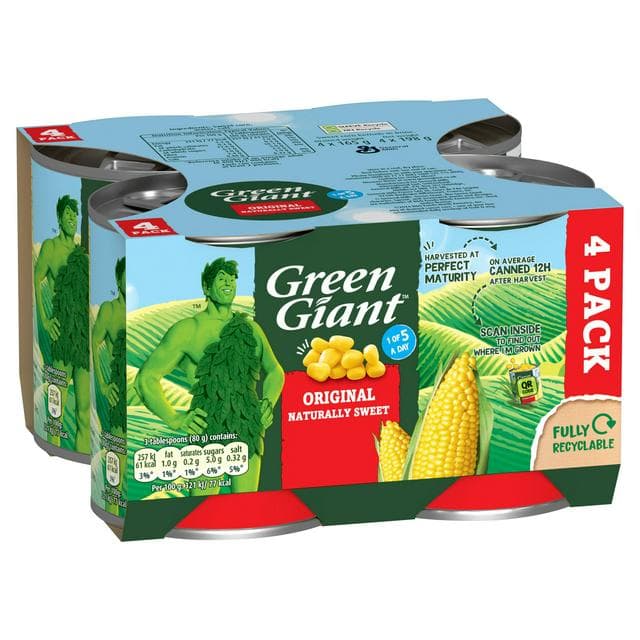 Green Giant 4 x 198g Original Canned Sweet Corn - gallery image 1