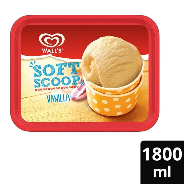Wall's 1.8L Soft Scoop Vanilla Ice Cream Tub - gallery image 1