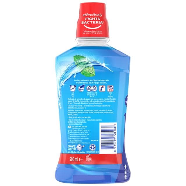 Colgate Plax Cool Mint Mouthwash Alcohol Free 500ml - gallery image 2