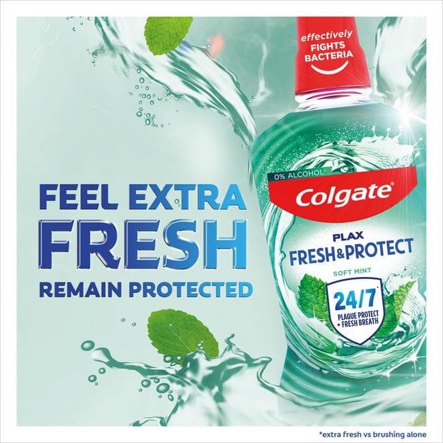 Colgate Plax Soft Mint Mouthwash Alcohol Free 500ml - gallery image 2