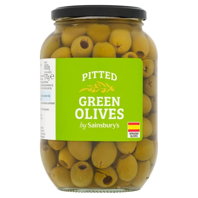 Sainsbury's Pitted Green Olives 800g (370g*) - gallery image 1