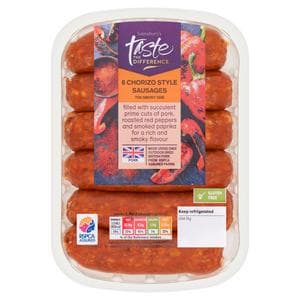 Sainsbury's Chorizo Style Sausages, Taste the Difference x6 400g