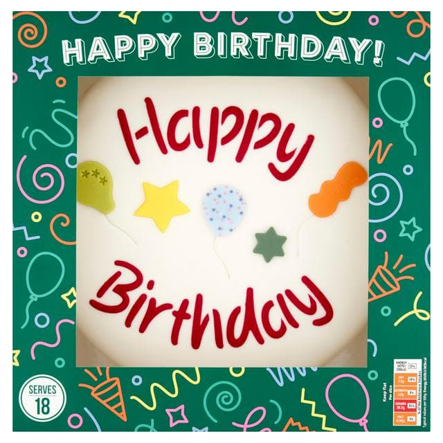 Sainsbury's Happy Birthday Celebration Madeira Cake 1208g (Serves 18) - gallery image 1