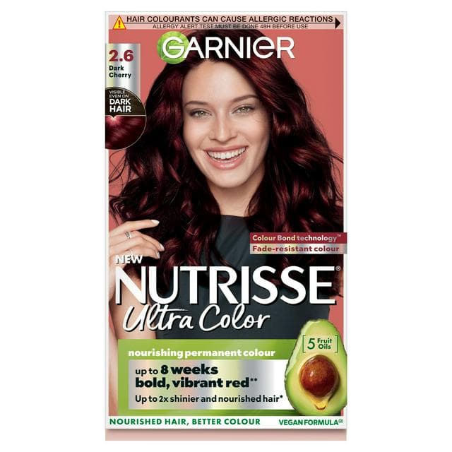 Garnier Nutrisse Ultra Permanent Hair Dye Dark Cherry Red 2.6 - gallery image 1