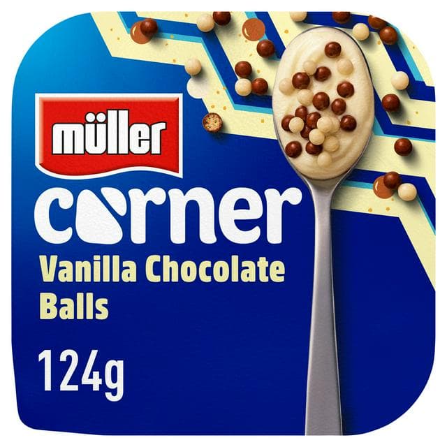 Müller Corner Vanilla Yogurt With Chocolate Balls 124g - gallery image 1