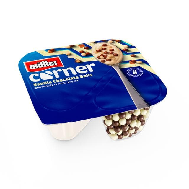 Müller Corner Vanilla Yogurt With Chocolate Balls 124g - gallery image 2