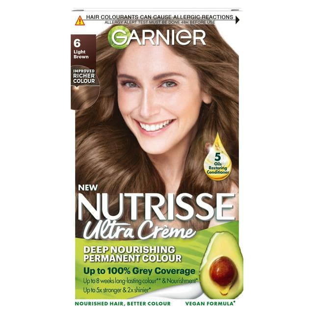 Garnier Nutrisse 6 Light Brown Permanent Hair Dye - gallery image 1