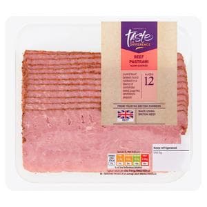 Sainsbury's Lightly Seasoned Cooked British Beef Brisket Pastrami, Taste the Difference 120g