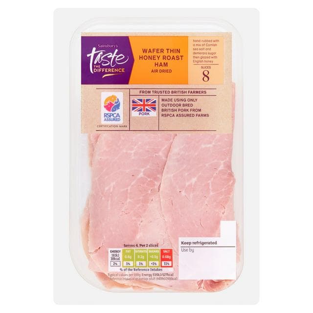 Sainsbury's Air Dried English Honey Roast Wafer Thin Lean Cooked British Ham, Taste the Difference 120g - gallery image 1