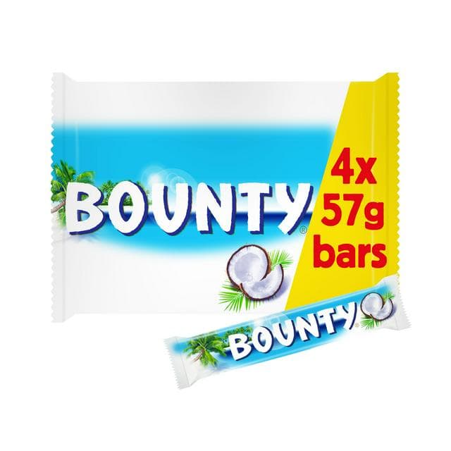 Bounty Coconut & Milk Chocolate Snack Bars Multipack 4x57g - gallery image 1
