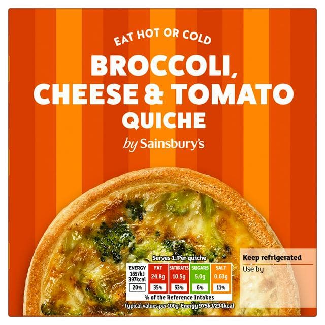 Sainsbury's Broccoli, Tomato & Cheese Quiche 170g - gallery image 1