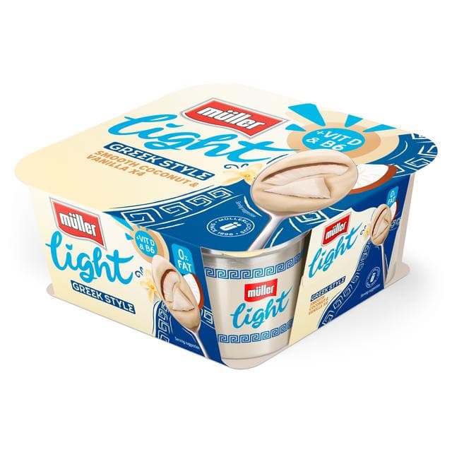 Müller Light Greek Style Coconut With A Hint Of Vanilla Yogurt 4x115g - gallery image 2