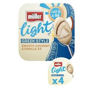 Müller Light Greek Style Coconut With A Hint Of Vanilla Yogurt 4x115g
