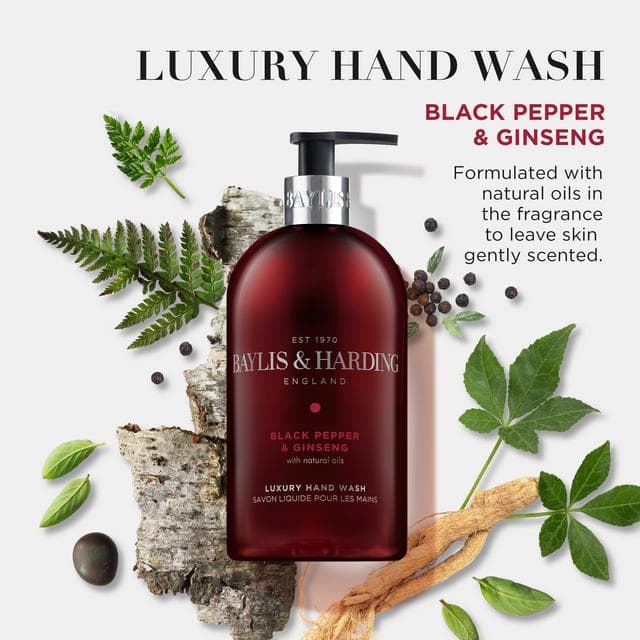 Baylis & Harding Signature Black Pepper & Ginseng Hand Wash 500ml - gallery image 3