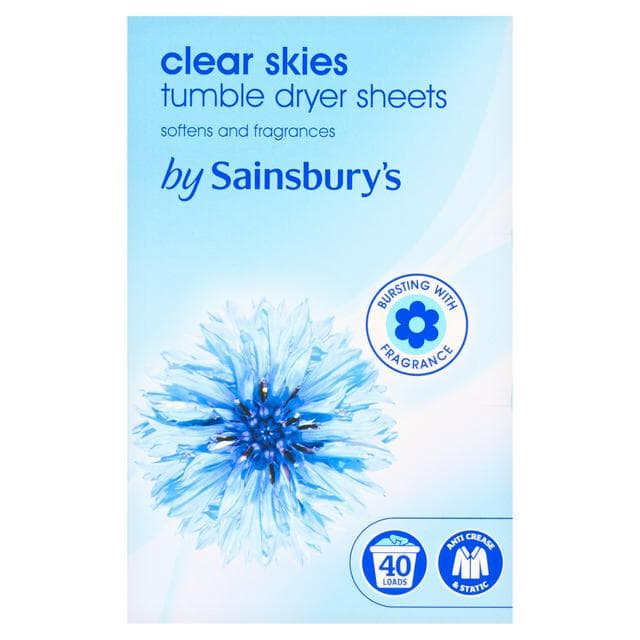 Sainsbury's Clear Skies Tumble Dryer Sheets Loads x40 - gallery image 1