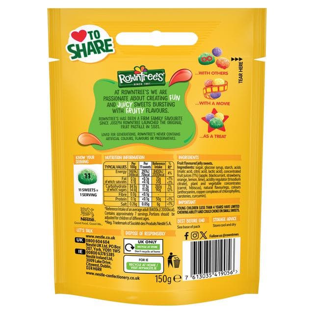 Rowntree's Jelly Tots Sweets Sharing Bag 150g - gallery image 3