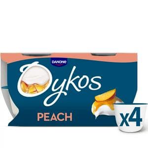 Oykos Peach Luxury Greek Style Yogurt 4x110g