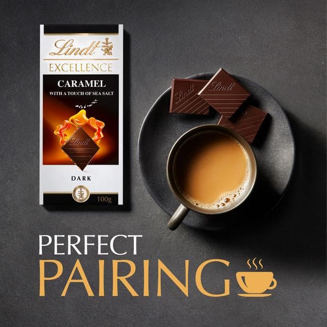 Lindt Excellence Dark Caramel and Sea Salt Chocolate Bar 100g - gallery image 4