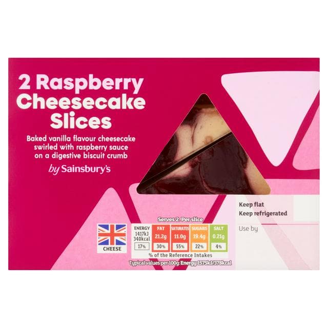 Sainsbury's 2 x 90g Raspberry Cheesecakes - gallery image 1