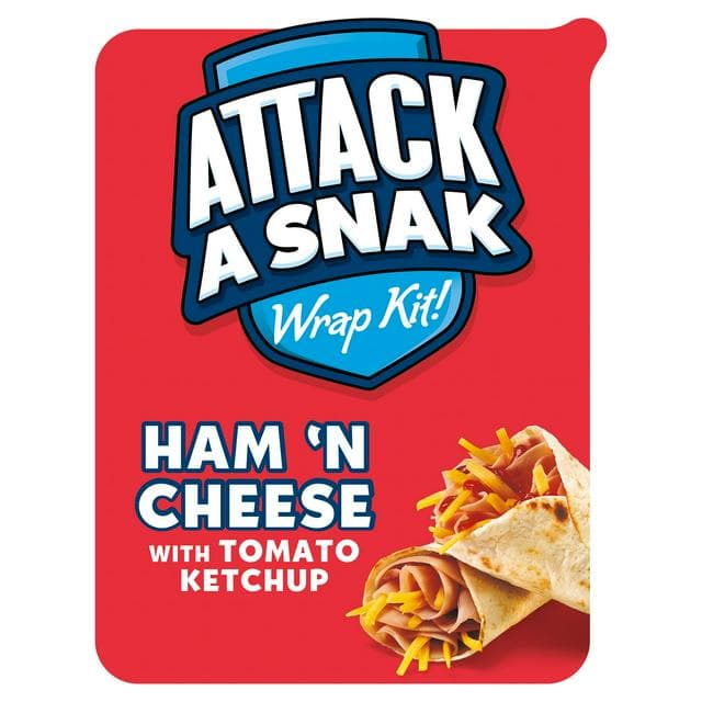 Attack a Snak Ham & Cheese Wrap Kit with Tomato Ketchup 86g - gallery image 1