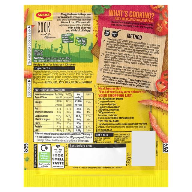 Maggi So Juicy Sweet & Spicy Mexican Chicken Herbs & Spices Recipe Mix 38g - gallery image 6