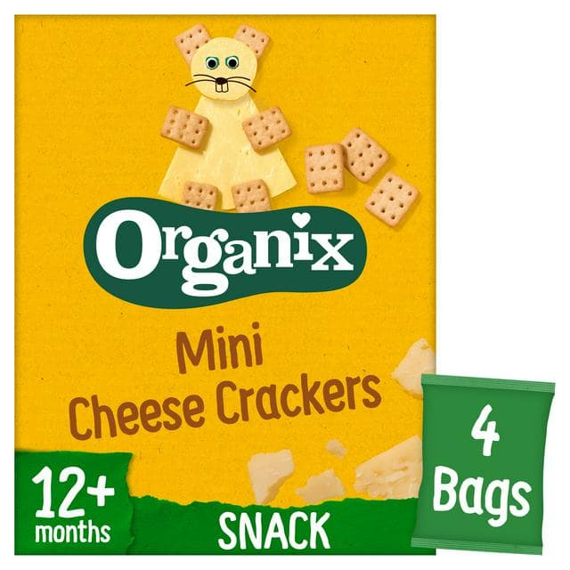 Organix Mini Cheese Crackers Toddler Snacks Multipack 12 months+ 4x20g - gallery image 1