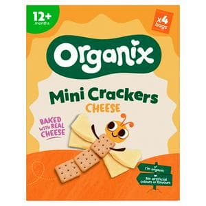 Organix Mini Cheese Crackers Toddler Snacks Multipack 12 months+ 4x20g