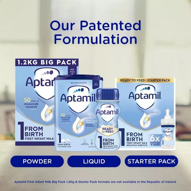 Aptamil 1 First Infant Baby Milk Formula Liquid Starter Pack From Birth Ready To Feed 6x70ml - gallery image 5