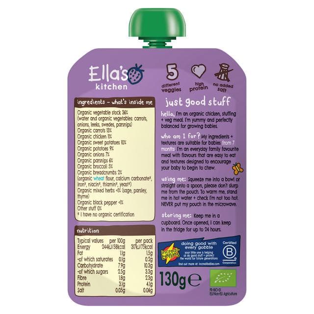 Ella's Kitchen Organic Chicken Roast Dinner Baby Food Pouch 7+ Months 130g - gallery image 3