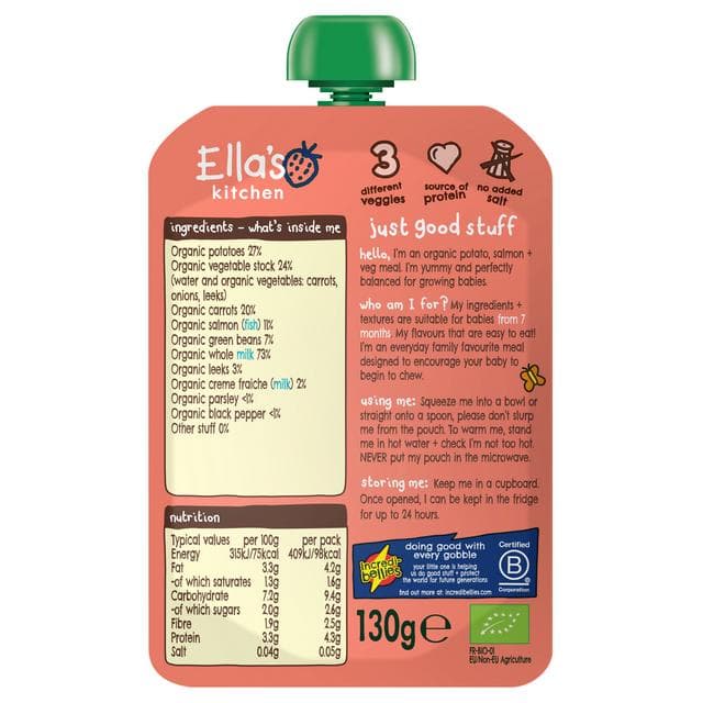 Ella's Kitchen Organic Fish Pie Baby Food Pouch 7+ Months 130g - gallery image 2