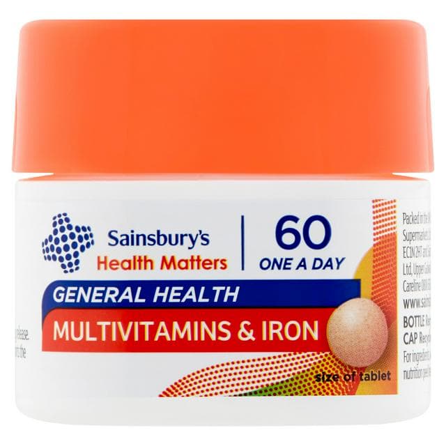 Sainsbury's Health Multivitamins & Iron Tablets 1 a Day x60 - gallery image 1