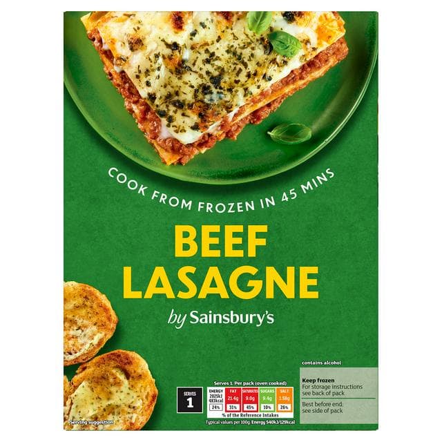 Sainsbury's Beef Lasagne Ready Meal For 1 400g - gallery image 1