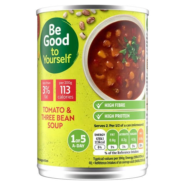 Sainsbury's Tomato & Three Bean Soup, Be Good To Yourself 400g - gallery image 1