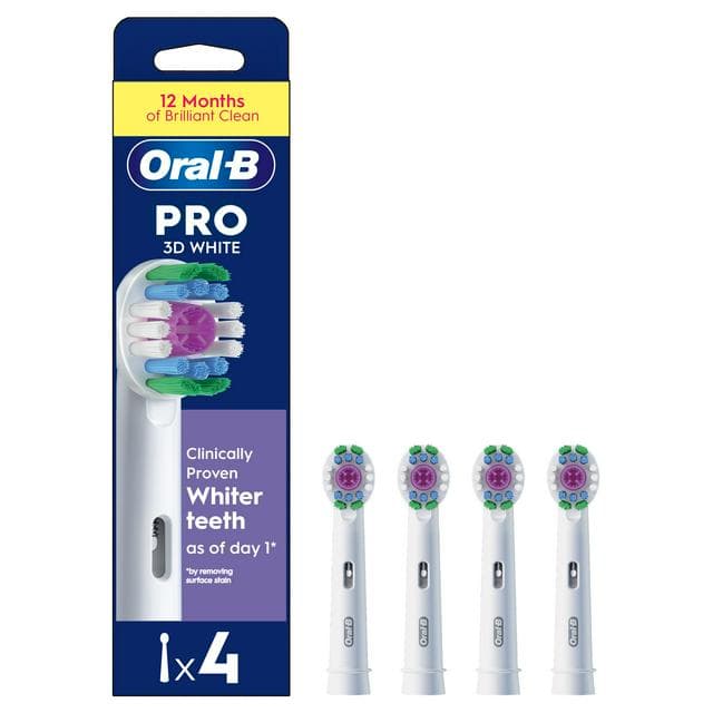 Oral-B 3D White Replacement Electric Toothbrush Heads x4 - gallery image 1
