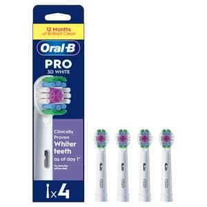Oral-B 3D White Replacement Electric Toothbrush Heads x4