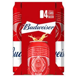 Budweiser Lager Beer Pint Cans 4x568ml